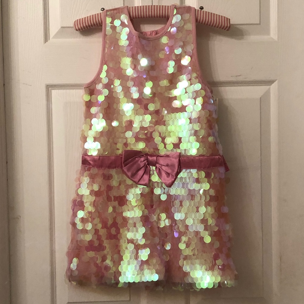 NWT Jojo Siwa pink iridescent paillette romper - Picture 1 of 7